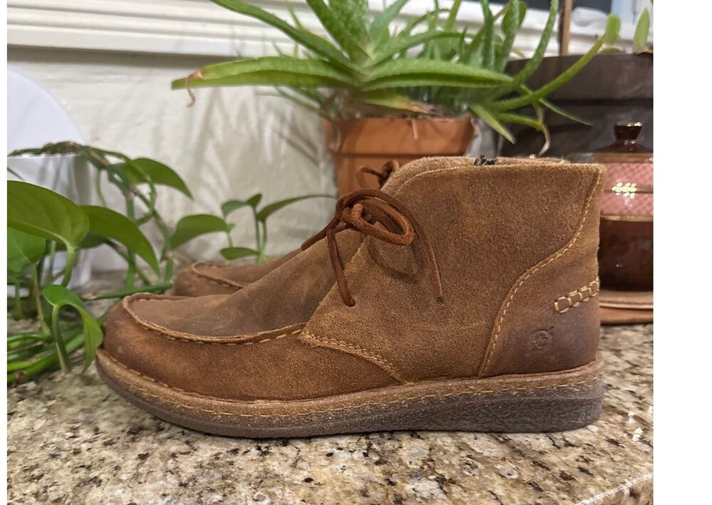 Born Analia Ankle Boot in Clay Distressed Suede Leather Women's Size 9 39/40